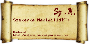 Szekerka Maximilián névjegykártya